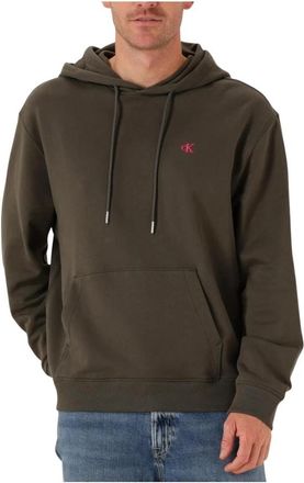 Calvin Klein Monogram Hoodie voor heren - Heren - Hoodies - Grijs - S - Katoen - Hoodies & sweatvesten