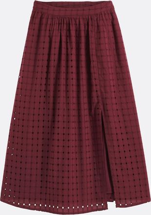 La Redoute Collections Uitlopende midirok in Engels kant