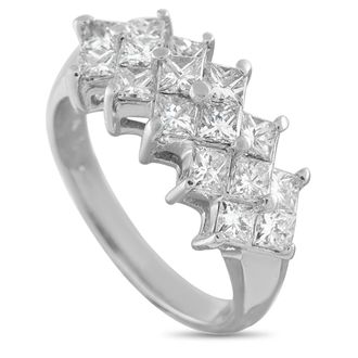 Luxury Bazaar 14K White Gold 2.40ct Diamond Princess-Cut Cluster Ring MF27-070226