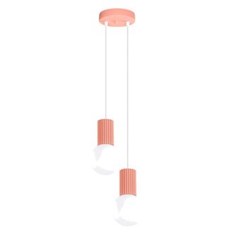 Sollux Lighting L&aacute;mpara colgantes melocot&oacute;n aluminio/vidrio alt. 120 cm