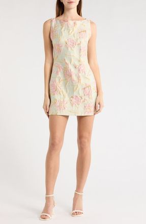 Staud Mimi Metallic Foral Satin Brocade Dress in Botanica Aloe at Nordstrom, Size 10