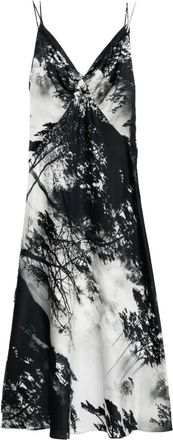 Saiid Kobeisy Abito midi con stampa - Nero