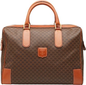 Celine Brown Pvc Leather Boston Bag (Pre-Owned)