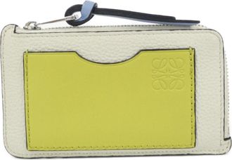 Loewe White Yellow Leather Coin Purse/Coin Case (Pre-Owned)