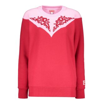 Kenzo Katoenen Sweater met Ronde Hals - Dames - Ronde hals truien - Rood - XS - Katoen - Truien & Vesten