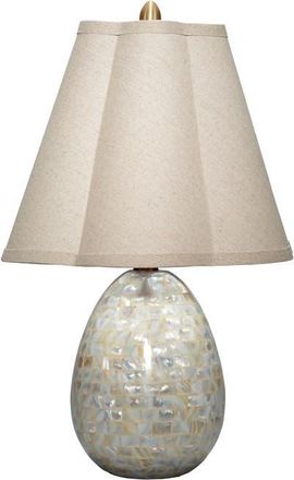Jamie Young Co. Jamie Young Capsule Mother of Pearl Table Lamp with Linen Shade in White at Nordstrom