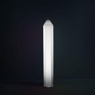 Linea Zero Piantana Moderna Pin Pen Polilux Bianco Con Punta Nera Nero 2 Luci E27