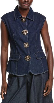 Gracia Front Button Open Shirt Collar Vest