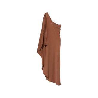 Nouvelle/Silk95Five Party Dresses, female, Brown, Size: XS Ritz Silk Asymmetric Dress