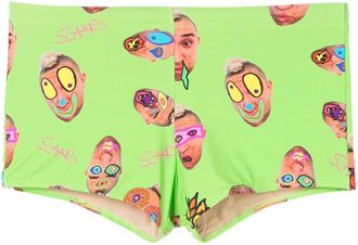 Amir Slama abstract-print swimming trunks - men - Polyamide/Elastane - GG - Green