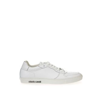 Roberto Cavalli White Leather Low Top Womens Sneakers