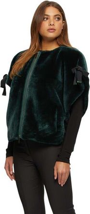 Gorski Shearling Lamb Jacket, Short Sleeve in Emerald at Nordstrom, Size X-Small