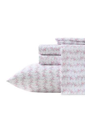 Betsey Johnson Trailing Bouquet Microfiber Sheet Set in Pink at Nordstrom Rack, Size Queen