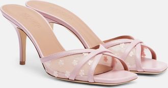 Malone Souliers Perla 70 leather and mesh mules