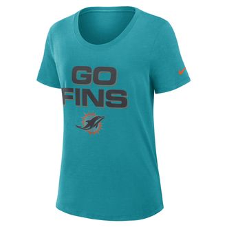 Nike Miami Dolphins Rivalries Collection Slub Nike Womens Dri-FIT NFL T-Shirt in Blue | 03483GT9P-87Z