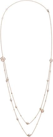 House of Brilliance Haus Of Brilliance 18K Rose Gold Diamond & Multi-Size Pearl Station Necklace