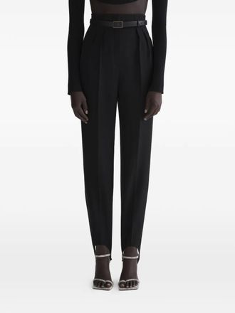 MUGLER stirrup pleated trousers - women - Cotton/Wool - 34 - Black
