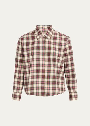 Dries Van Noten Check Cotton Flannel Button-Down Shirt