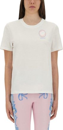 Versace Cameo Logo T-Shirt With Classic Crew Neckline