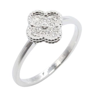 Van Cleef & Arpels Silver Clear White Gold (18K) Band Ring (Pre-Owned)