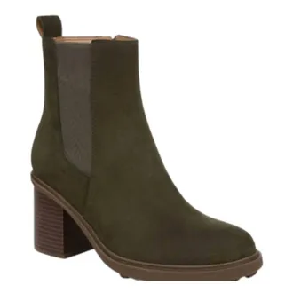 Vionic Womens Truckee Heeled Ankle Boot In Dark Khaki