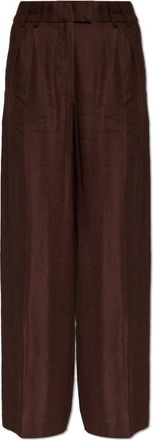 AllSaints Charley Broeken - Dames - Wijde Broeken - Bruin - M - Polyester - Broeken