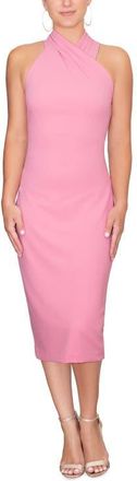 Rachel Roy Harland Crossover Halter Midi Dress in Mauve at Nordstrom, Size X-Small
