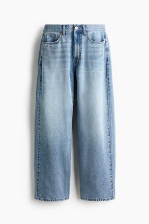 H&M Barrel Regular Waist Jeans in Light Denim Blue at Nordstrom, Size 12