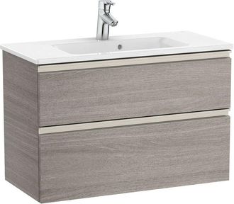 Roca Pack Unik Mueble Base Compacto De 2 Cajones + Lavabo The Gap Roca Color: Roble City Texturizado - Medidas: 805x380x537 Mm