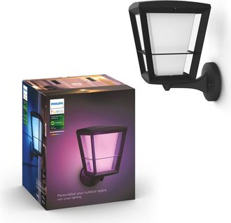 Philips Hue Econic Aplique De Pared Exterior Up (negro) Luz Blanca Y De Color - White And Color Ambiance