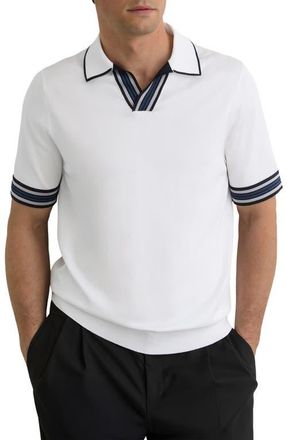 Reiss Poole Tipped Polo in White at Nordstrom, Size Xx-Large