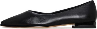 Cesare Gaspari Klassieke zwarte puntige balletflats - Zwart - Dames - Ballerinas - Zwart - 41 EU - Leer - Schoenen