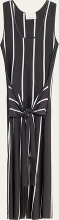 3.1 Phillip Lim Striped Knit Tie-Front Maxi Dress