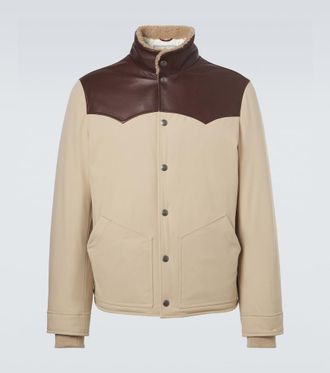 Brunello Cucinelli Leather-trimmed down jacket