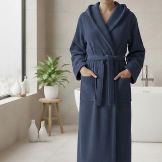 Dmora Albornoz Satiza, 100% Algod&oacute;n Con Capucha, Talla Xl, Azul