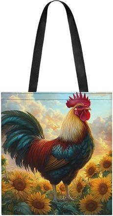 Generic Farmhouse Rooster Tote Bag for Women Men Shoulder Bags Purses Pouch Handbags