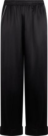 Dolce & Gabbana Silk lake Trousers - female - Dolce & Gabbana - Wide Trousers - Black - XL - Trousers