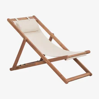 Sklum Set Di 2 Amache Pieghevoli In Legno Con Cuscino Kardis Sklum