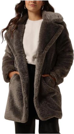 Notre-V Jassen, Dames, Grijs, XS, Faux Fur Jas