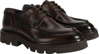 Desa Man Lace-Up Shoes - Leather Upper, Slip-On, Flat Heel, Breathable | Brown - 40