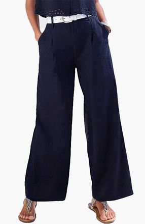Lascana Wide Leg Trousers in Navy at Nordstrom, Size 12