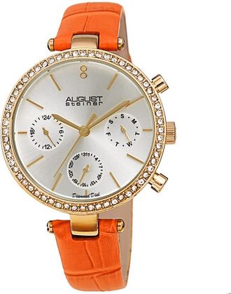 August Steiner Quartz Diamond Silver Dial Ladies Watch AS8288OR