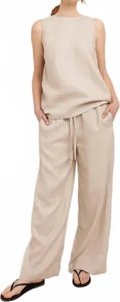 Paper Label Sadie Linen Pull-On Pants In Natural