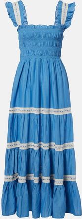 Rixo Aubrie lace-trimmed cotton voile midi dress