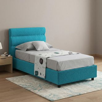 Dmora Cama Individual Brez, Desenfundable, Con Caj&oacute;n, Hecho En Italia, Tama&ntilde;o Del Colch&oacute;n 80x190 Cm, Azul