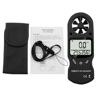 OEM Mini Anem&oacute;metro Digital Multifuncional Port&aacute;til Con Term&oacute;metro E Higr&oacute;metro (negro)