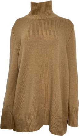 The Row Hepny Mélange Turtleneck Sweater in Brown Cashmere