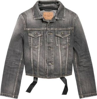Balenciaga Stonewashed Cotton Lace-Up Denim Jacket