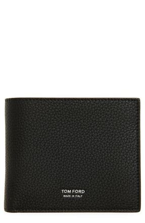 Tom Ford T-Line Soft Grain Leather Bifold Wallet in 1N001 Black at Nordstrom