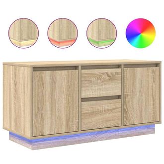 Berkfield Home TV Cabinet with LED Lights Sonoma Oak 100x41x50 cm in Light Tan | Size: 100 x 41 x 50 cm